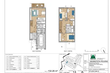 Rzut - Dom na sprzedaż 4 pokoje o powierzchni 132,26 m² - numer 13A w Srebrzysta Polana
