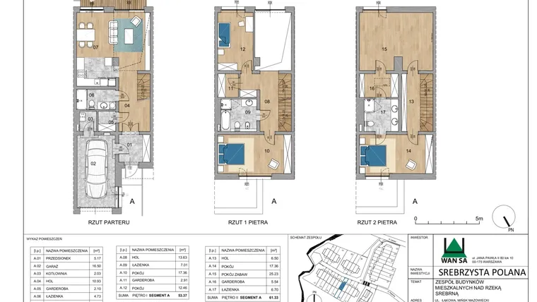 Rzut - Dom na sprzedaż 5 pokoi o powierzchni 186 m² - numer 16A w Srebrzysta Polana