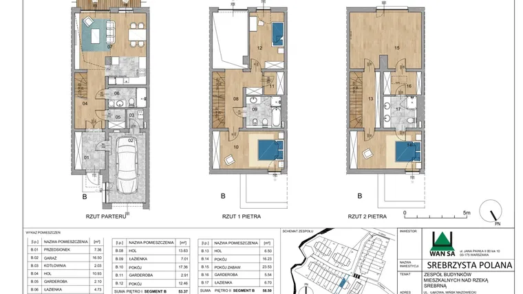 Rzut - Dom na sprzedaż 5 pokoi o powierzchni 185,36 m² - numer 17B w Srebrzysta Polana