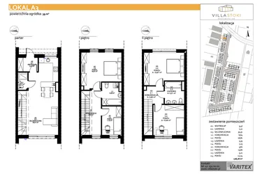Rzut - Dom na sprzedaż 5 pokoi o powierzchni 108,78 m² - numer A3 w Villa Stoki (domy)