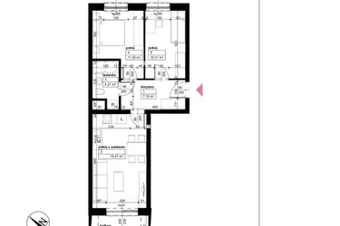 Rzut - Mieszkanie na sprzedaż 3 pokoje o powierzchni 52,1 m² - numer C/2/4/15 w Malta Wołkowyska etap III