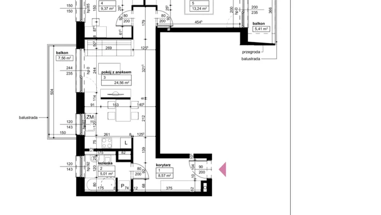 Rzut - Mieszkanie na sprzedaż 3 pokoje o powierzchni 60,75 m² - numer D1/1/4/19 w Malta Wołkowyska etap III