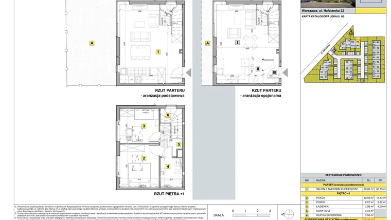 Rzut - Dom na sprzedaż 3 pokoje o powierzchni 60,3 m² - numer H2 w Casa Fiore