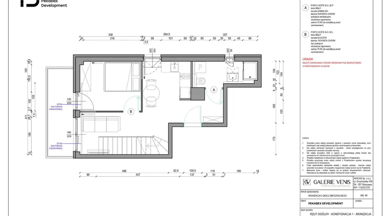 Rzut - Mieszkanie na sprzedaż 1 pokój o powierzchni 56,98 m² - numer M48 w Apartamenty Casa Baia