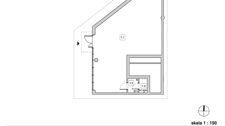 Rzut - Lokal użytkowy na sprzedaż 1 pokój o powierzchni 98,3 m² - numer 1C.LU7 w Nowe Miasto Polesie
