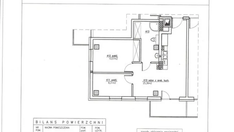 Rzut - Mieszkanie na sprzedaż 3 pokoje o powierzchni 55,21 m² - numer 14 w Nowy Horyzont