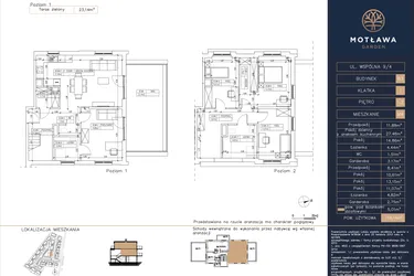 Rzut - Mieszkanie na sprzedaż 5 pokoi o powierzchni 119,14 m² - numer B3.M4 w Motława Garden