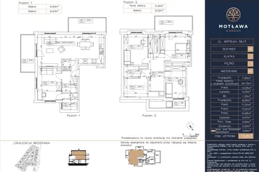 Rzut - Mieszkanie na sprzedaż 5 pokoi o powierzchni 119,85 m² - numer B6.M3 w Motława Garden