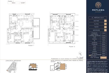 Rzut - Mieszkanie na sprzedaż 5 pokoi o powierzchni 118,15 m² - numer C1.M4 w Motława Garden