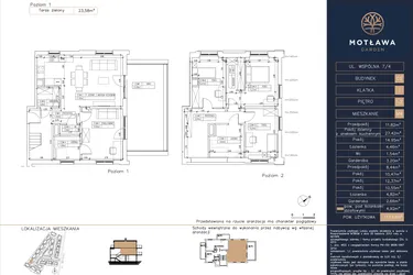Rzut - Mieszkanie na sprzedaż 5 pokoi o powierzchni 117,62 m² - numer C2.M4 w Motława Garden