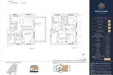 Rzut - Mieszkanie na sprzedaż 5 pokoi o powierzchni 117,53 m² - numer C4.M4 w Motława Garden