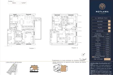 Rzut - Mieszkanie na sprzedaż 5 pokoi o powierzchni 117,87 m² - numer C7.M4 w Motława Garden
