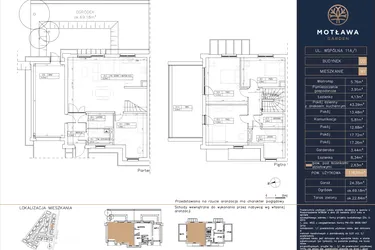 Rzut - Mieszkanie na sprzedaż 5 pokoi o powierzchni 138,65 m² - numer D2.M1 w Motława Garden