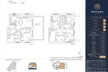 Rzut - Mieszkanie na sprzedaż 5 pokoi o powierzchni 119,31 m² - numer B6.M4 w Motława Garden