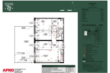 Rzut - Mieszkanie na sprzedaż 4 pokoje o powierzchni 80,39 m² - numer 2 w Wspólnota Mieszkaniowa Gajowa 72