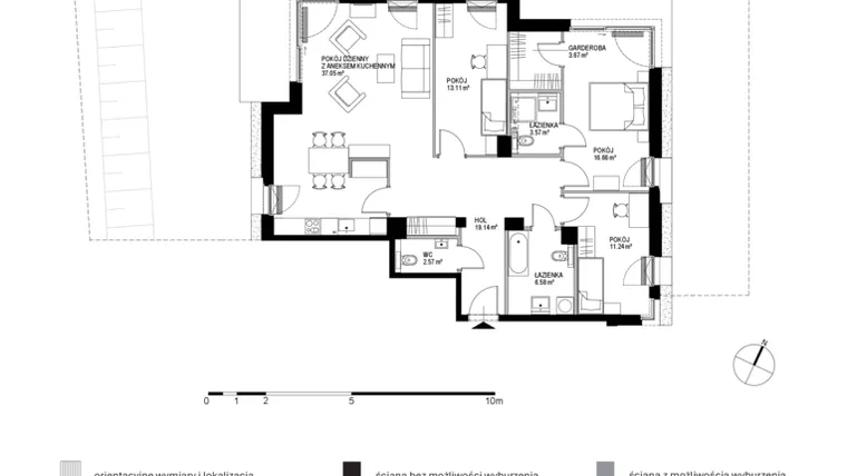 Rzut - Mieszkanie na sprzedaż 4 pokoje o powierzchni 113,59 m² - numer A2.0.3 w Opacka
