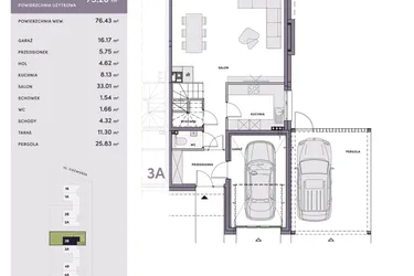 Rzut - Dom na sprzedaż 4 pokoje o powierzchni 185,83 m² - numer 3B w Harmony Residence