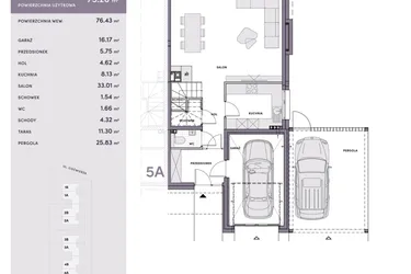 Rzut - Dom na sprzedaż 4 pokoje o powierzchni 185,83 m² - numer 5B w Harmony Residence