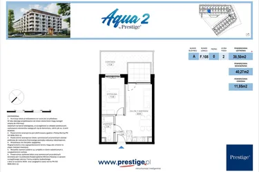 Rzut - Mieszkanie na sprzedaż 2 pokoje o powierzchni 38,5 m² - numer F.108 w Bel Mare (Międzyzdroje)