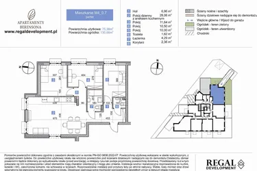 Rzut - Mieszkanie na sprzedaż 4 pokoje o powierzchni 75,38 m² - numer M4_0.7 w Apartmenty Berensona