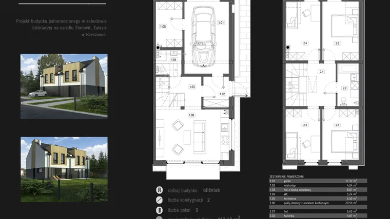 Rzut - Dom na sprzedaż 4 pokoje o powierzchni 112 m² - numer 4 w Osiedle Zimowit