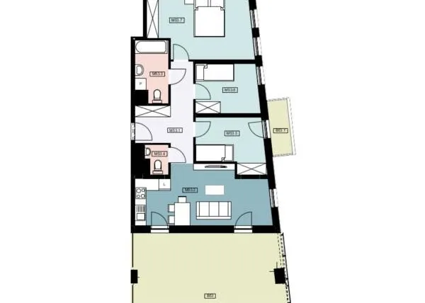 Rzut - Mieszkanie na sprzedaż 4 pokoje o powierzchni 70,9 m² - numer 53 w Urocza4