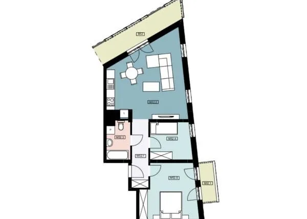 Rzut - Mieszkanie na sprzedaż 3 pokoje o powierzchni 63,94 m² - numer 52 w Urocza4