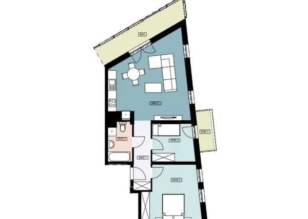 Rzut - Mieszkanie na sprzedaż 3 pokoje o powierzchni 63,95 m² - numer 46 w Urocza4