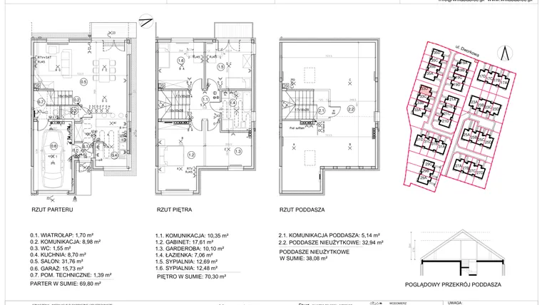 Rzut - Dom na sprzedaż 3 pokoje o powierzchni 178,2 m² - numer 33D w Willa Dworkowa Etap II