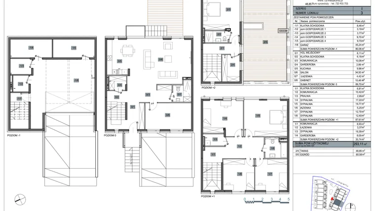 Rzut - Dom na sprzedaż 8 pokoi o powierzchni 293,11 m² - numer 3 w Rezydencje Jagiełły