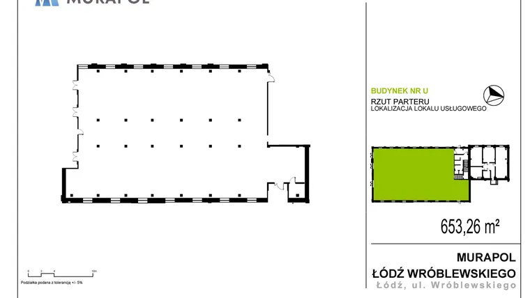 Rzut - Lokal użytkowy na sprzedaż 1 pokój o powierzchni 653 m² - numer LU.A.0.1 w Murapol Nowa Przędzalnia