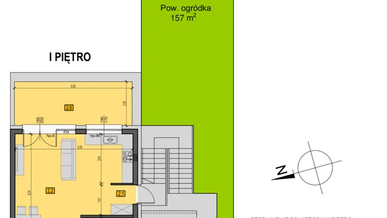 Rzut - Mieszkanie na sprzedaż 3 pokoje o powierzchni 63,8 m² - numer 55/2 w Zespół willowy Zielona Polana - etap 3B