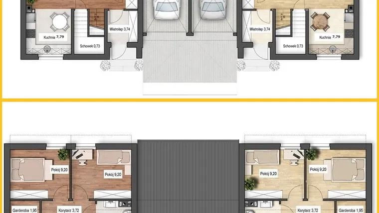 Rzut - Dom na sprzedaż 4 pokoje o powierzchni 100,74 m² - numer C1 w Osiedle Sasanka