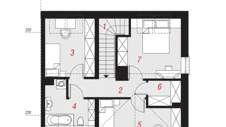 Rzut - Dom na sprzedaż 4 pokoje o powierzchni 142,69 m² - numer 2 w Zielone Kościelniki