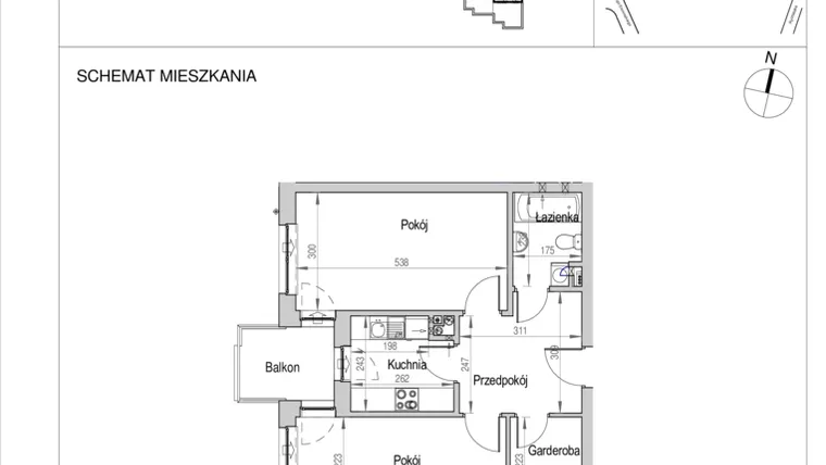 Rzut - Mieszkanie na sprzedaż 2 pokoje o powierzchni 50,59 m² - numer D.5H w Nad Odrą