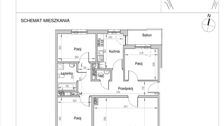 Rzut - Mieszkanie na sprzedaż 4 pokoje o powierzchni 98,67 m² - numer D.8G w Nad Odrą