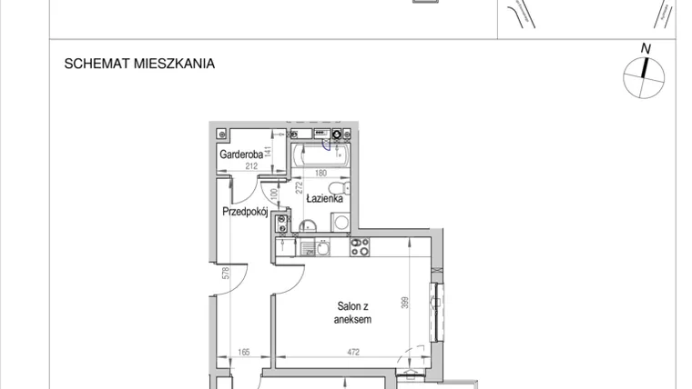 Rzut - Mieszkanie na sprzedaż 2 pokoje o powierzchni 51,93 m² - numer A.6A w Nad Odrą