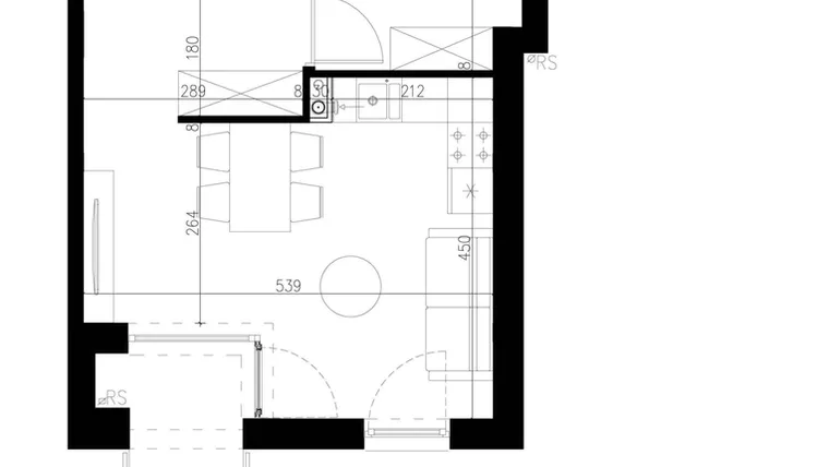 Rzut - Mieszkanie na sprzedaż 2 pokoje o powierzchni 39,81 m² - numer U2.06 w Studzienna 7
