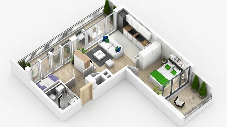 Rzut - Mieszkanie na sprzedaż 3 pokoje o powierzchni 41,04 m² - numer 11/13A w Osiedle Poznańskie