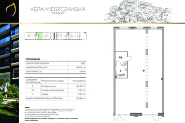 Rzut - Lokal użytkowy na sprzedaż 1 pokój o powierzchni 135,46 m² - numer AK1.LU04 w Kępa Mieszczańska
