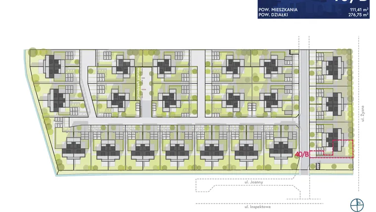 Rzut - Dom na sprzedaż 4 pokoje o powierzchni 101,79 m² - numer 40B w Tarasy Krzekowo - Etap II