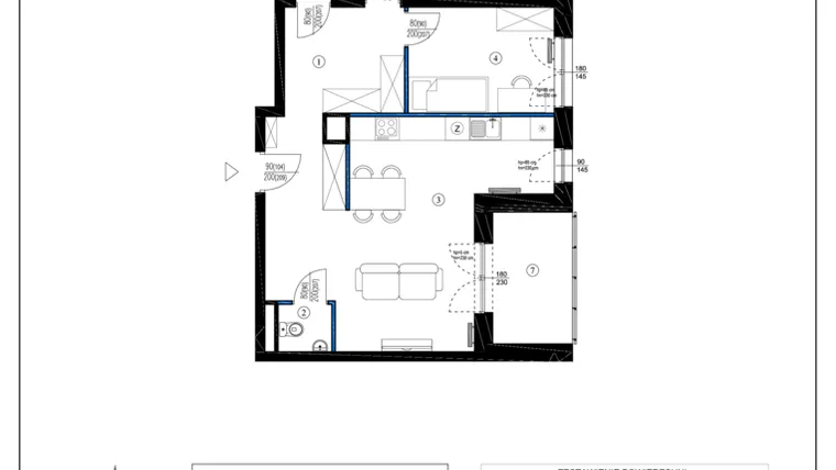 Rzut - Mieszkanie na sprzedaż 3 pokoje o powierzchni 68,8 m² - numer 115 w Rejtana Park