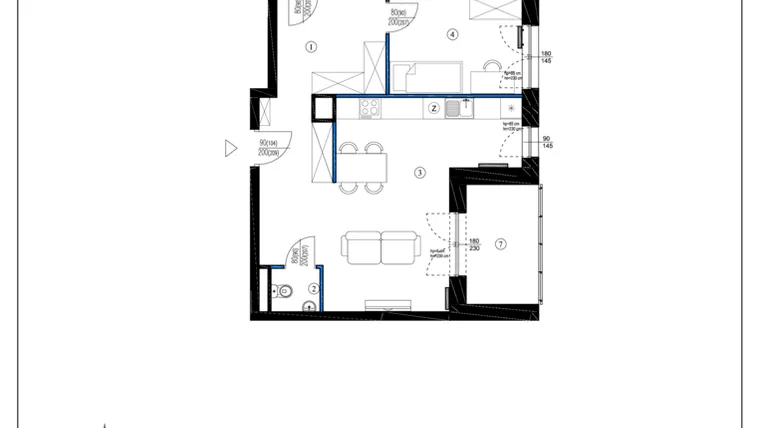 Rzut - Mieszkanie na sprzedaż 3 pokoje o powierzchni 69,02 m² - numer 119 w Rejtana Park