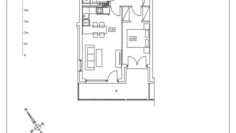 Rzut - Mieszkanie na sprzedaż 2 pokoje o powierzchni 45,45 m² - numer C.23 w Apartamenty Kosocicka