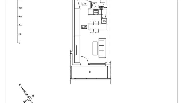 Rzut - Mieszkanie na sprzedaż 1 pokój o powierzchni 30,1 m² - numer C.16 w Apartamenty Kosocicka