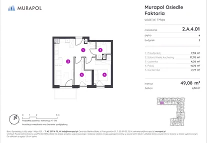 Mieszkanie w inwestycji: Murapol Osiedle Faktoria