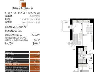 Mieszkanie w inwestycji: Osiedle Farbiarska