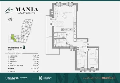 Mieszkanie w inwestycji: MANIA Apartamenty