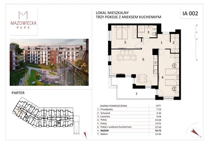 Mieszkanie w inwestycji: Mazowiecka Park - budynek I