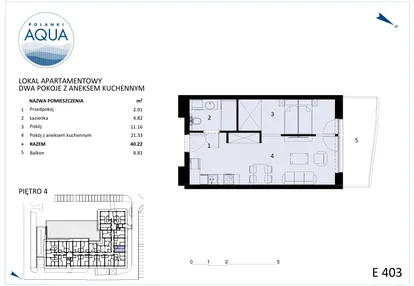 Mieszkanie w inwestycji: Polanki Aqua - budynek E i F